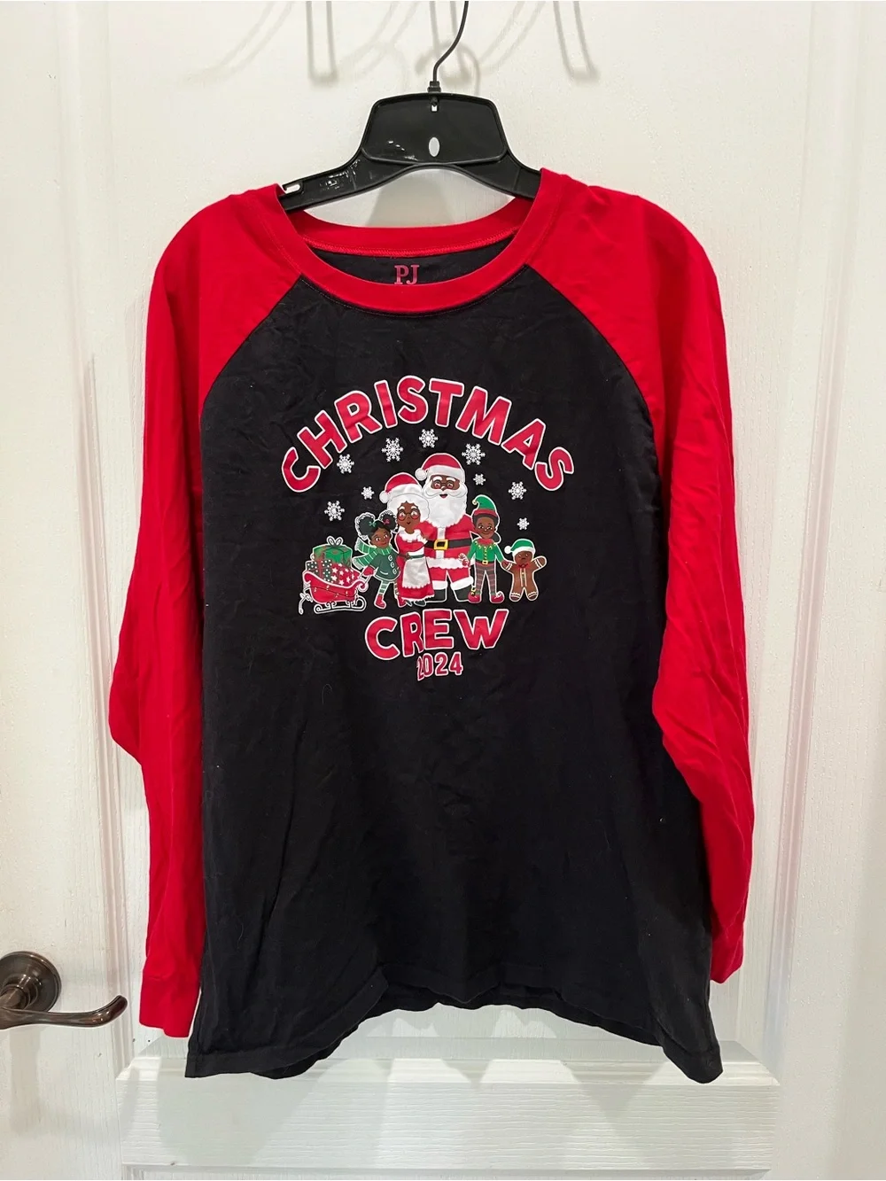 Christmas Crew Kids' Long-Sleeve Tee - Black & Red